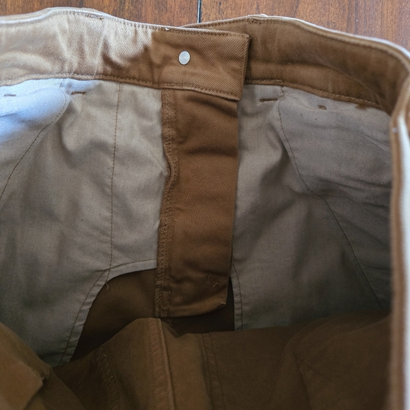 Everlane Wide Leg Crop Pant High Rise Stretch Cotton Women's Ochre Brown Size 2 - Picture 6 of 8